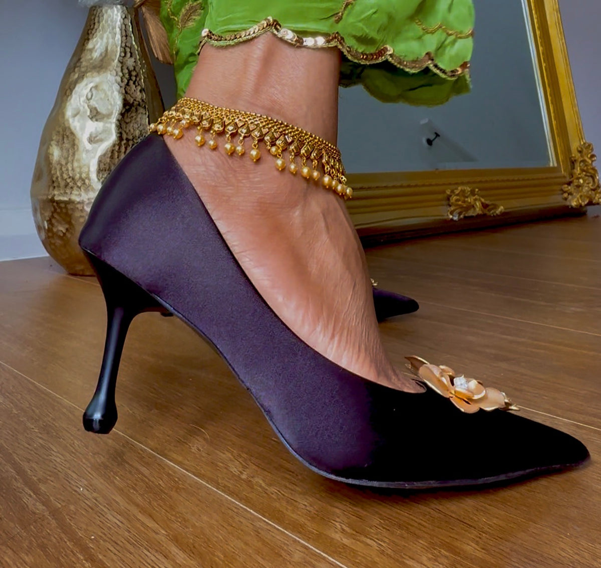 Gold plated anklets Sandookh collection