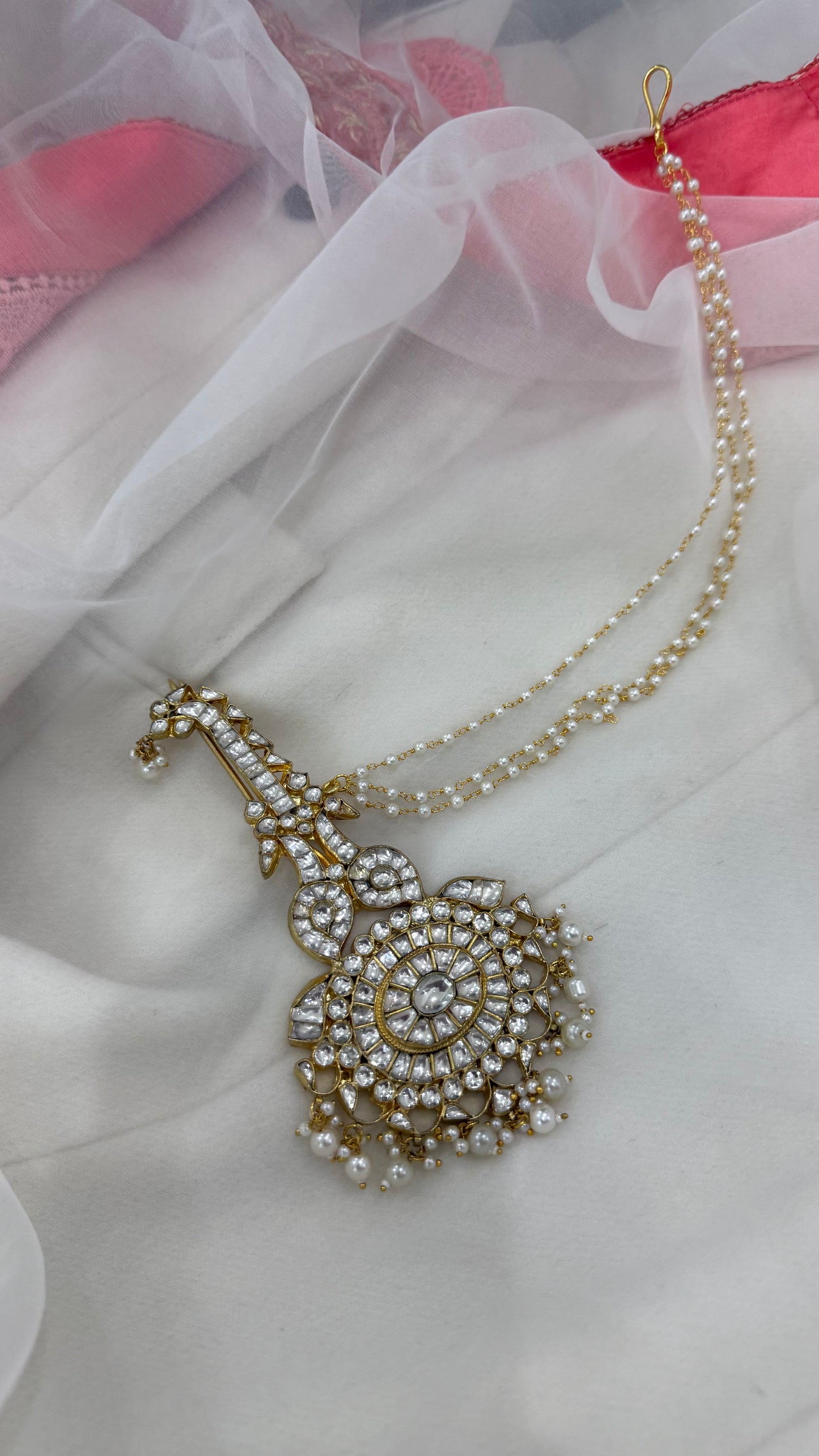 Handcrafted Wedding Kalgi Pachi – Groom/Men Turban Accessory | Gold-Plated | Mehar Punjab Designs