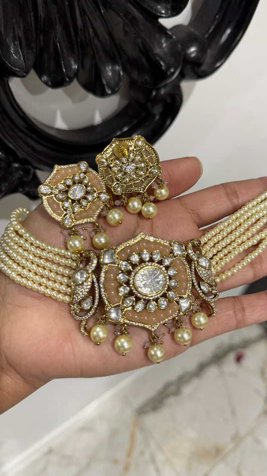 Premium Kundan Choker Set with Medium studs | Punjabi Wedding Jewellery Australia