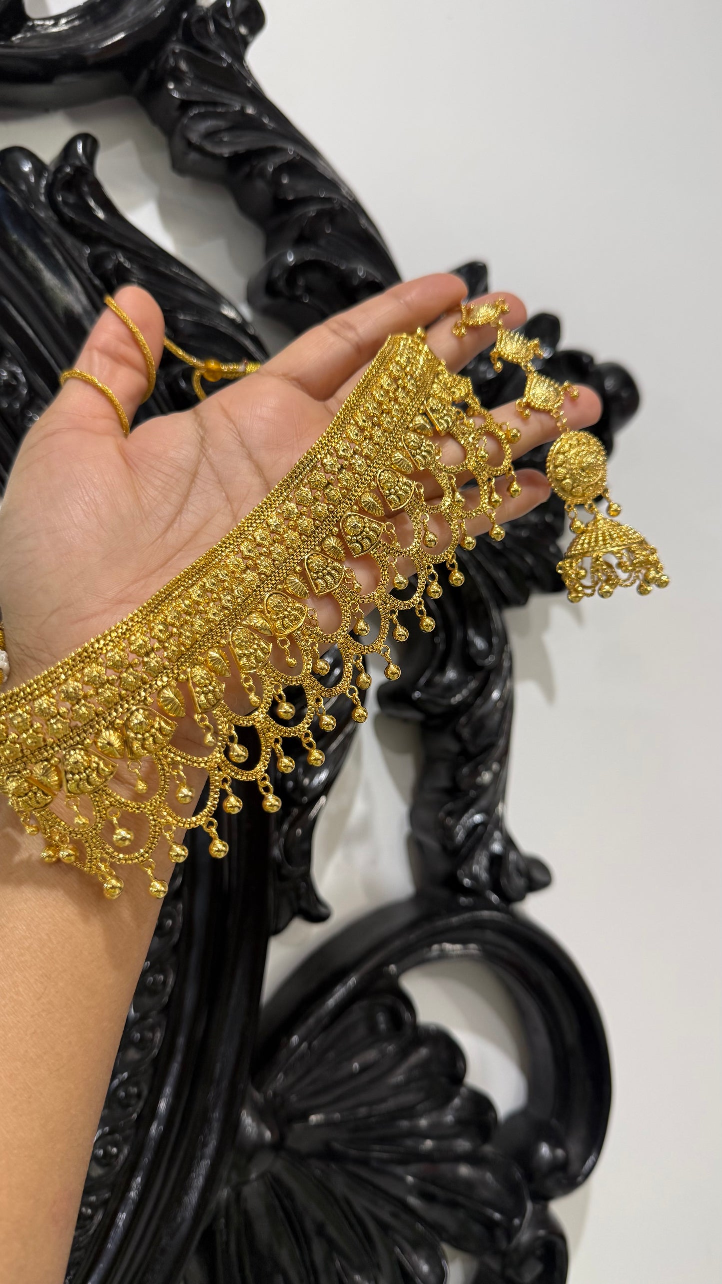 Gold Plated Kundan Necklace with jhumka Earring  Bridal Jewellery Sandookh collection