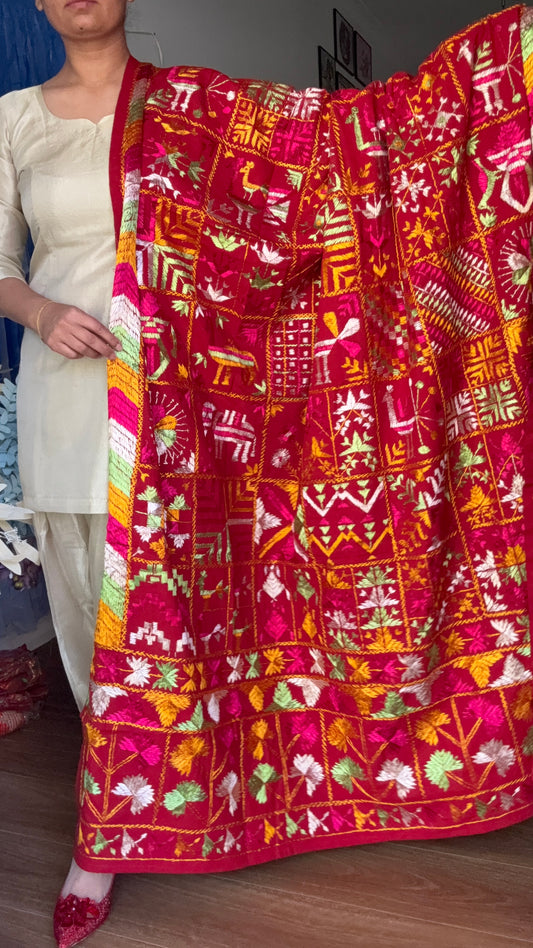 Bawan Baag” ਬਾਵਨ ਬਾਗ The hand made ultimate phulkari on khaddar