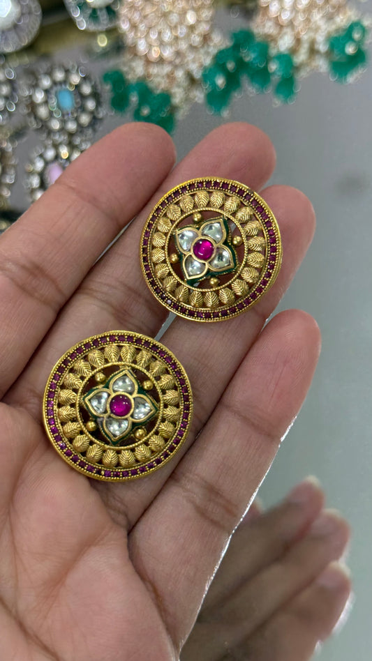 Gold plated stud earrings