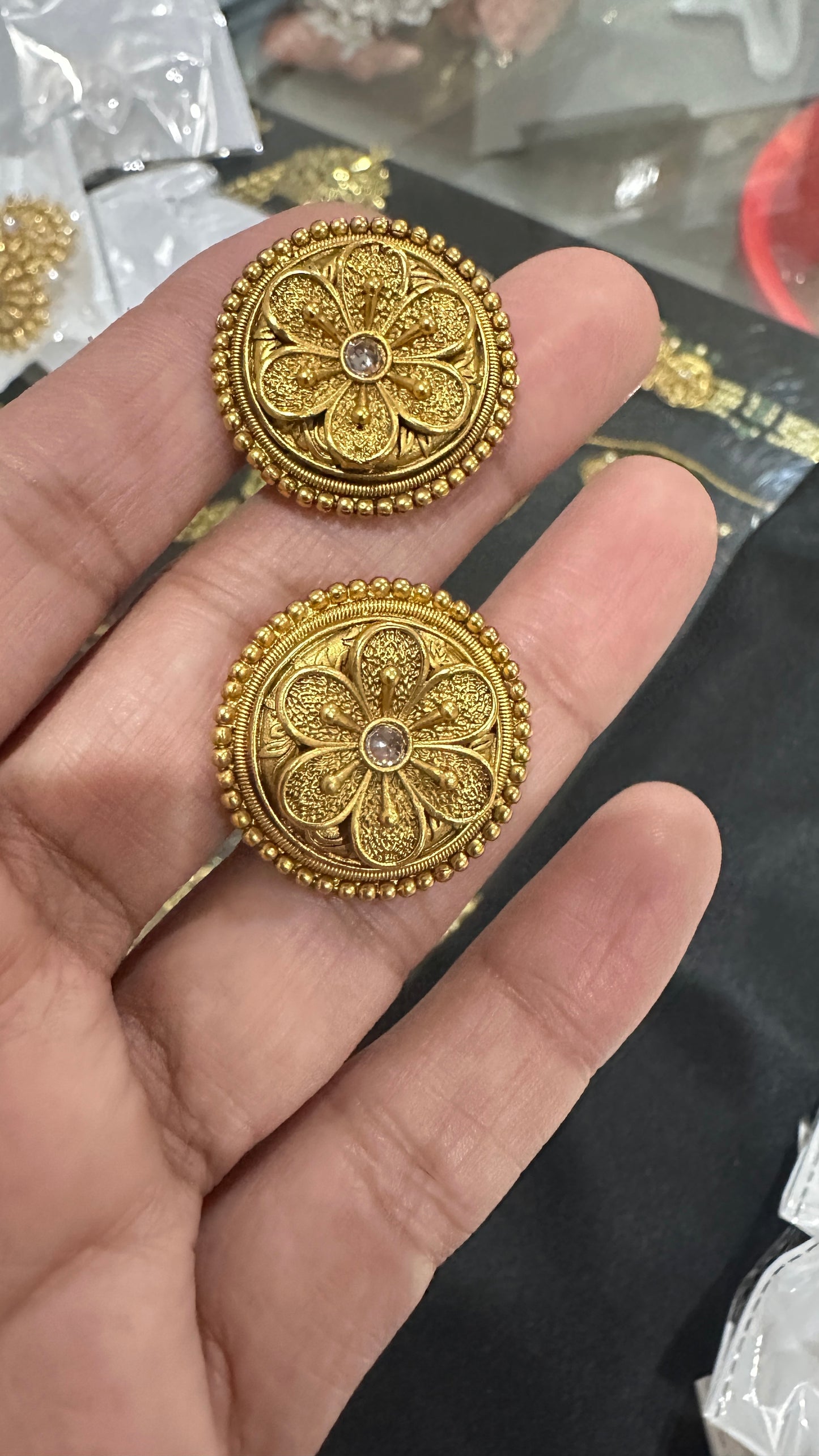 antique gold look studs