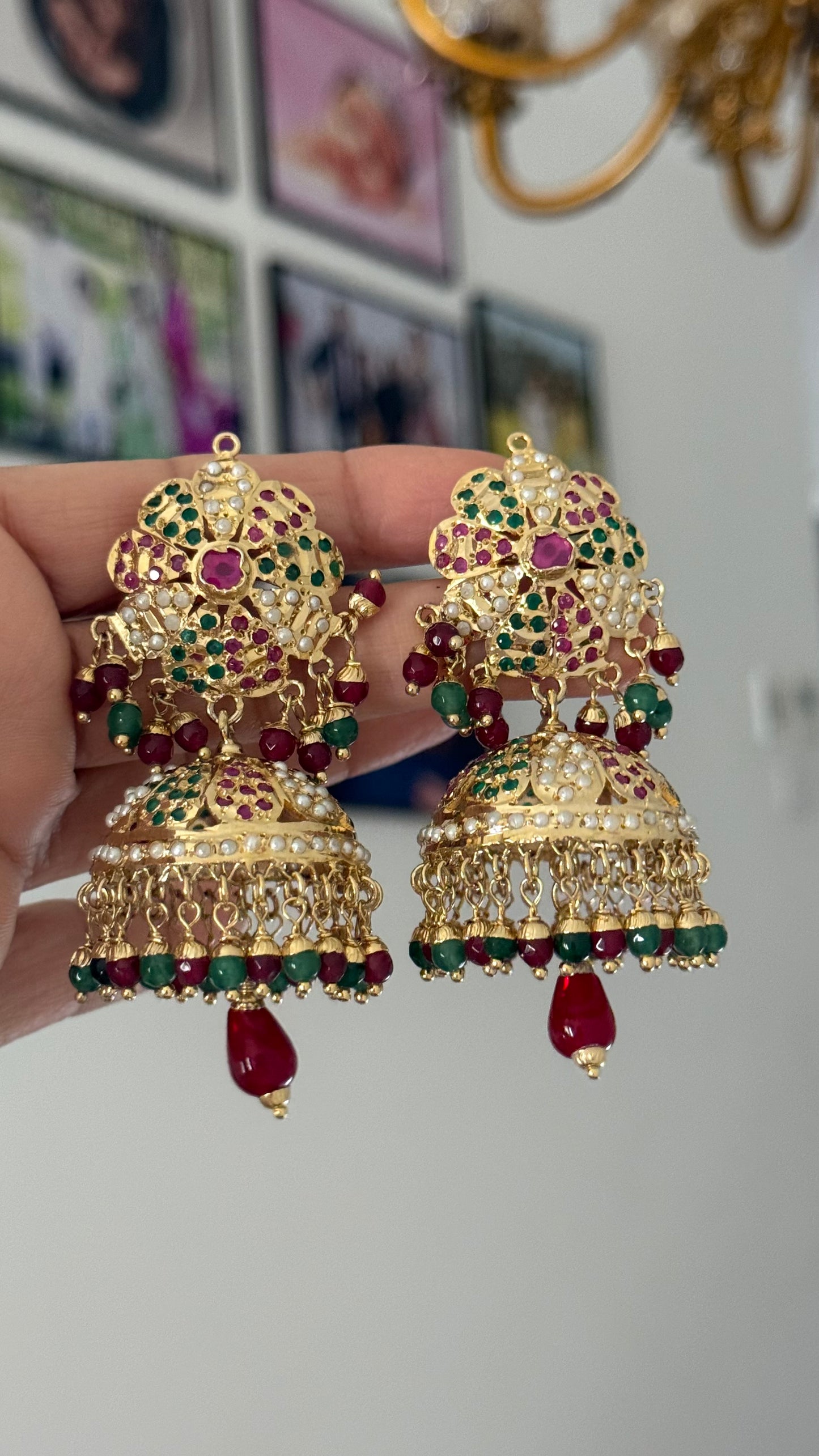 1g Gold plated earrings inspired from real gold design Real jadau