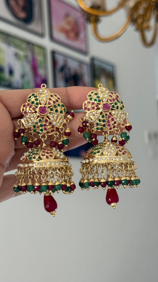 1g Gold plated earrings inspired from real gold design Real jadau