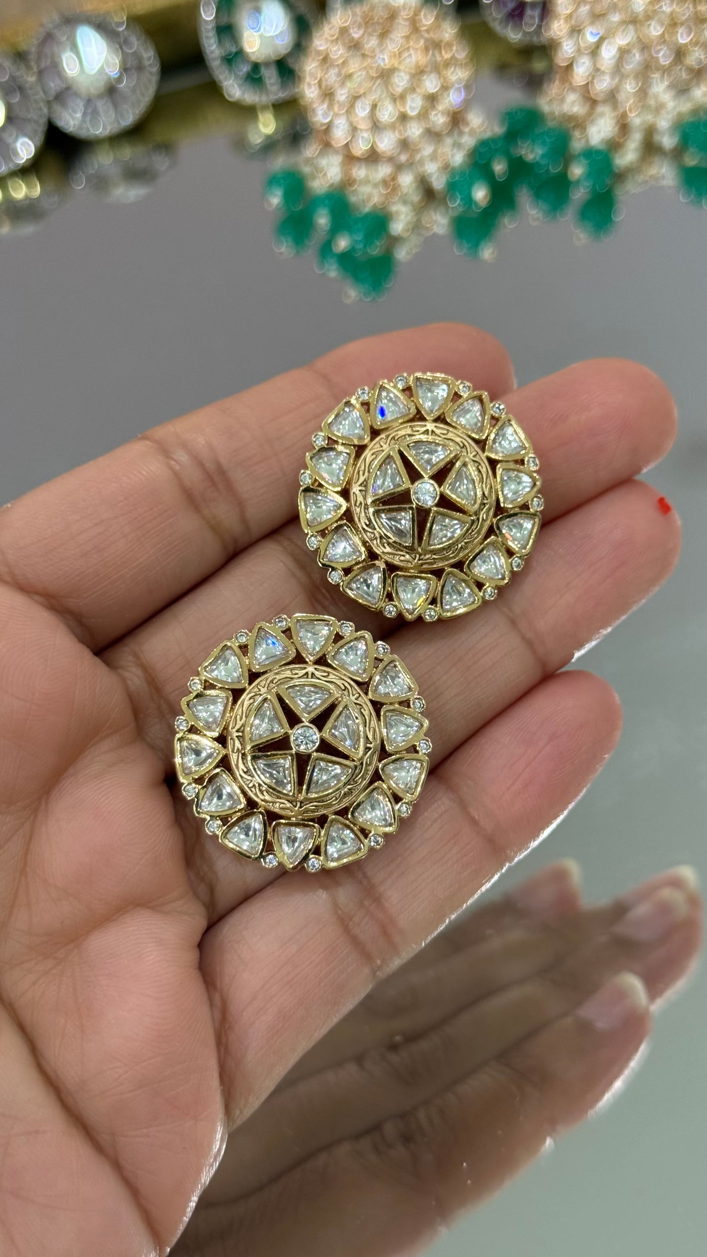 Gold plated stud earrings