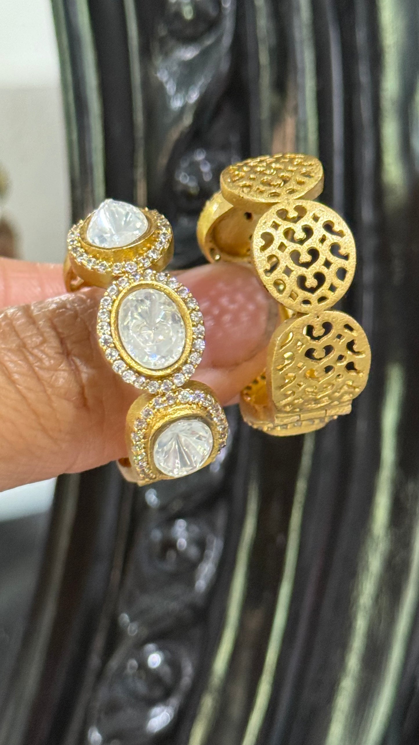 Gold plated walia moissanite kundan