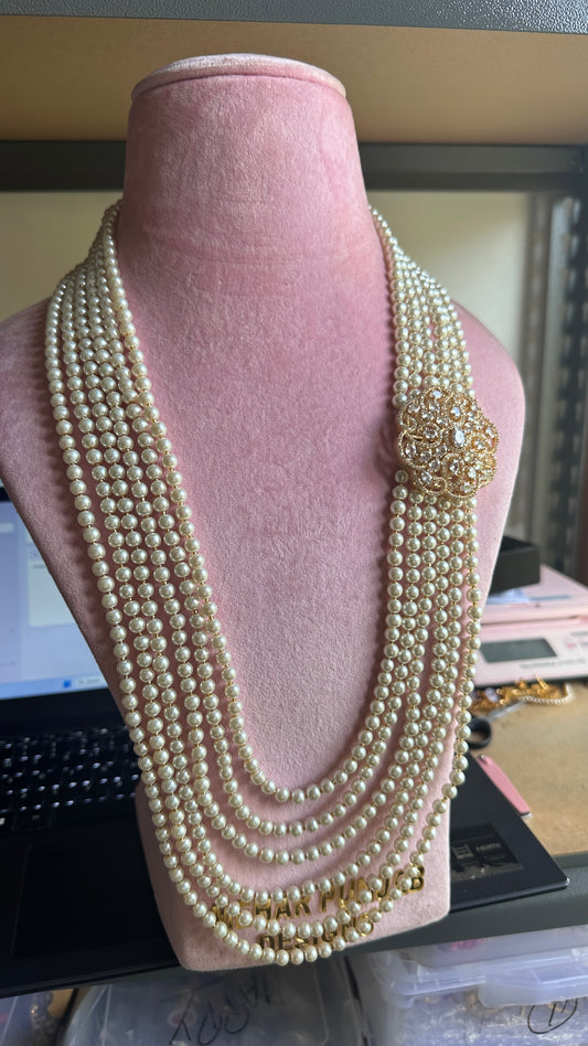 pearl mala for groom, indian wedding mens necklace, or can be used for women