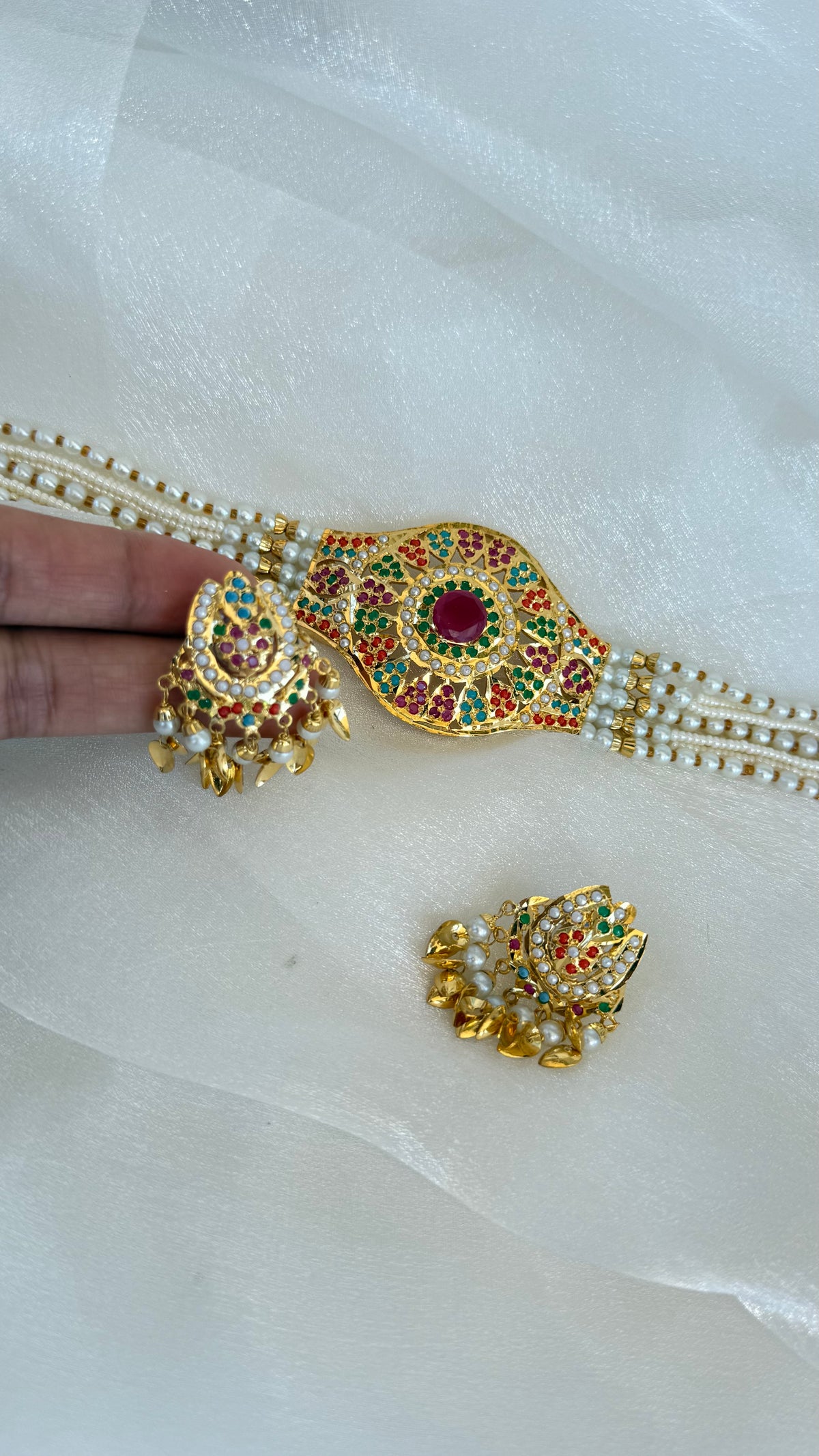 Real jadau gold plated necklace