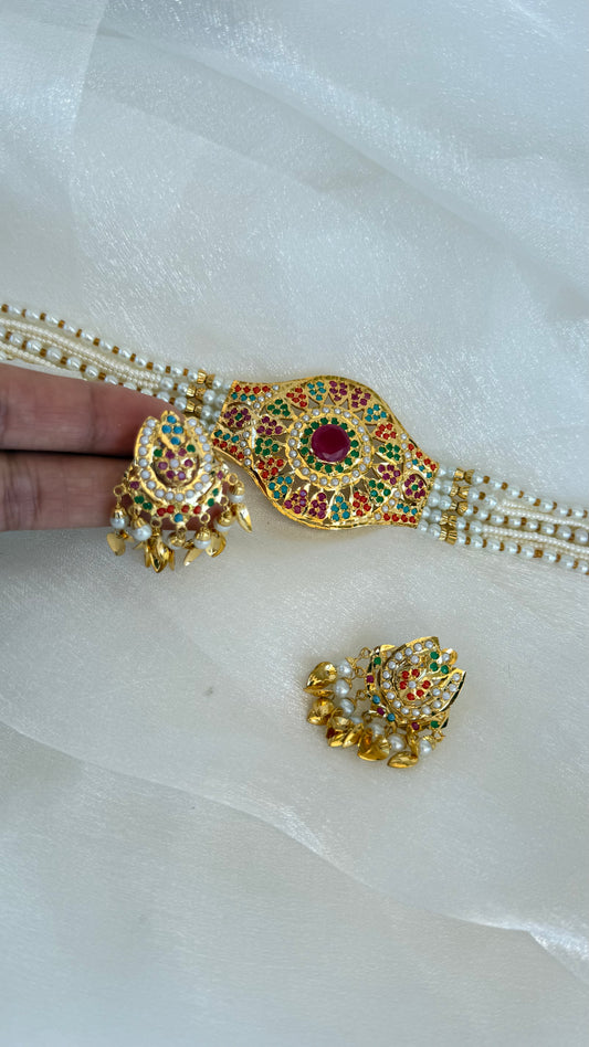 Real jadau gold plated necklace