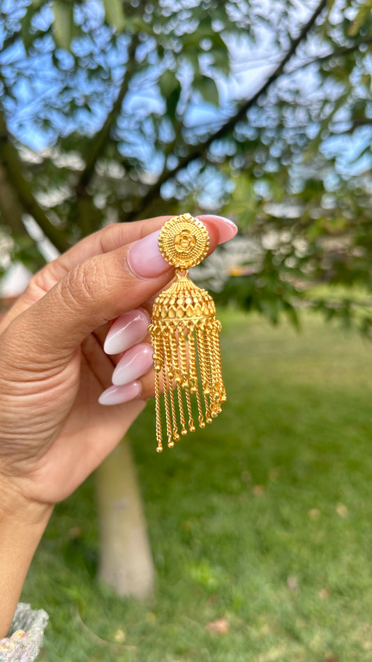 Gold look jhumka earrings