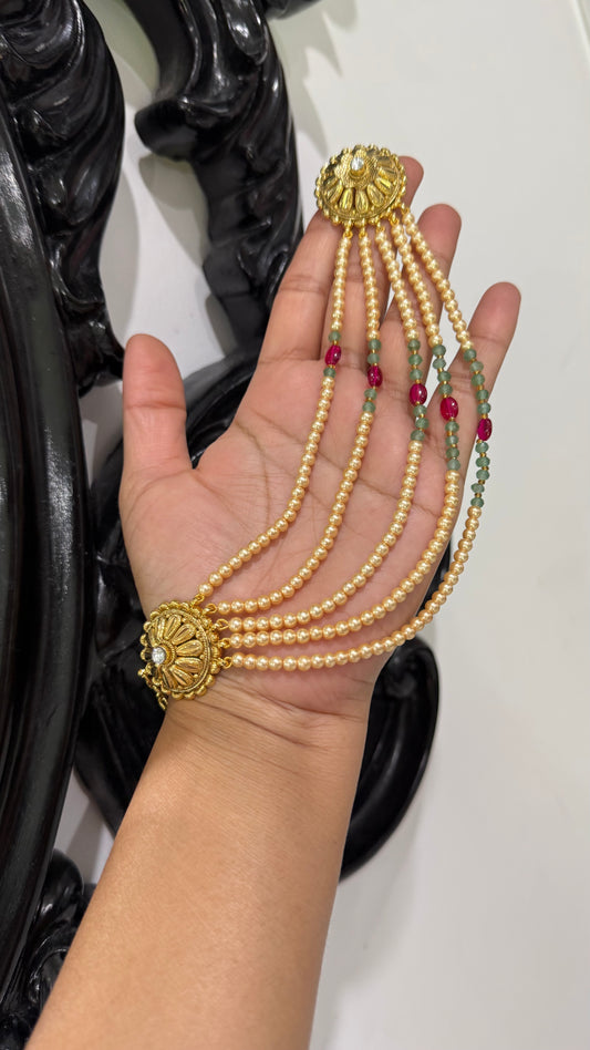 Gold plated studs with attached sahare  Sandookh collection