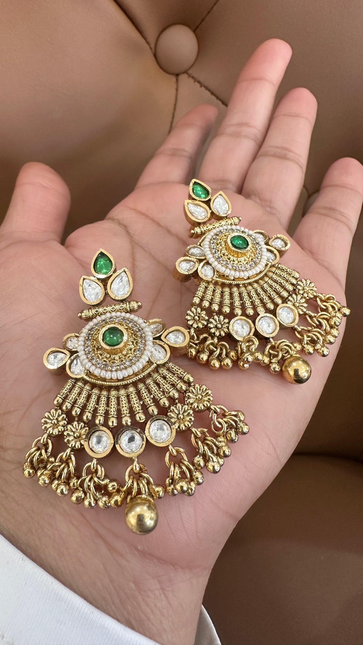 Antique gold look earrings Sandookh collection