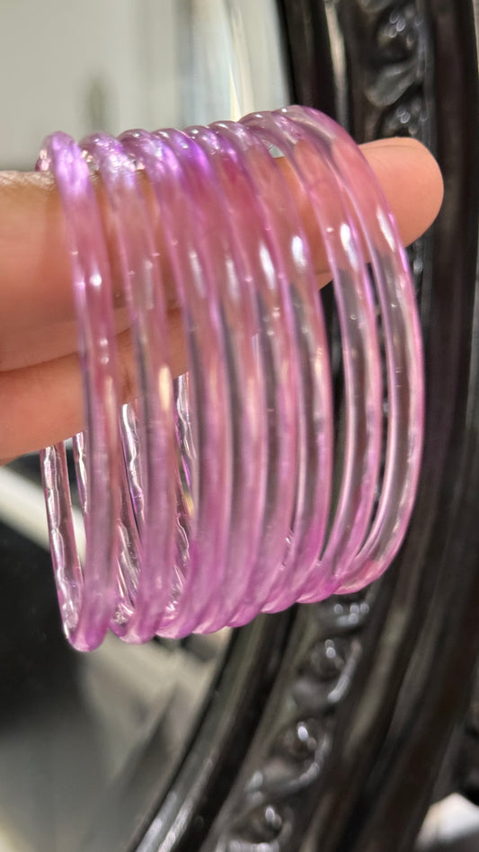 Glass Bangles for Karvachauth light purple