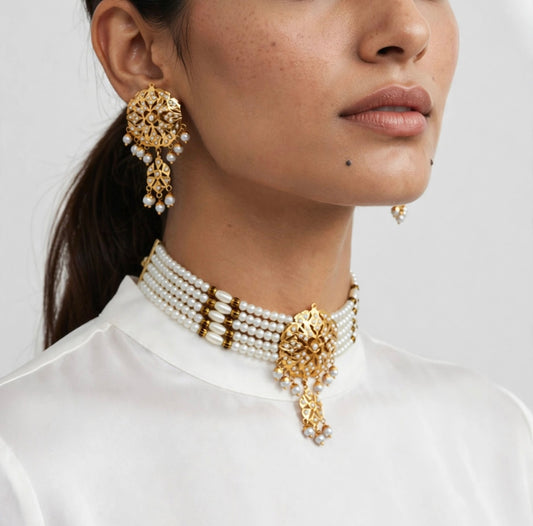 Real jadau gold plated necklace