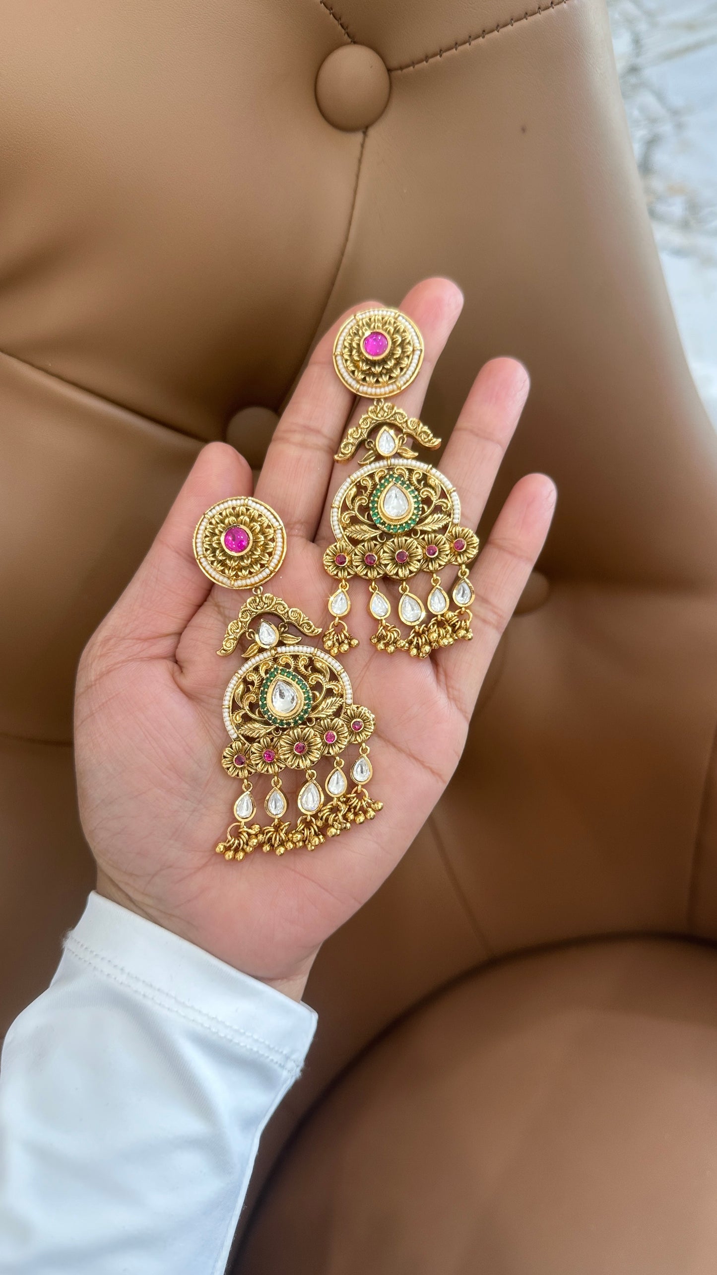 Antique gold look earrings Sandookh collection