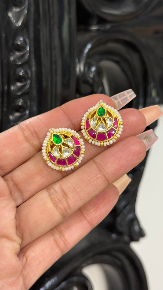 Premium Pachi Kundan stud Earrings