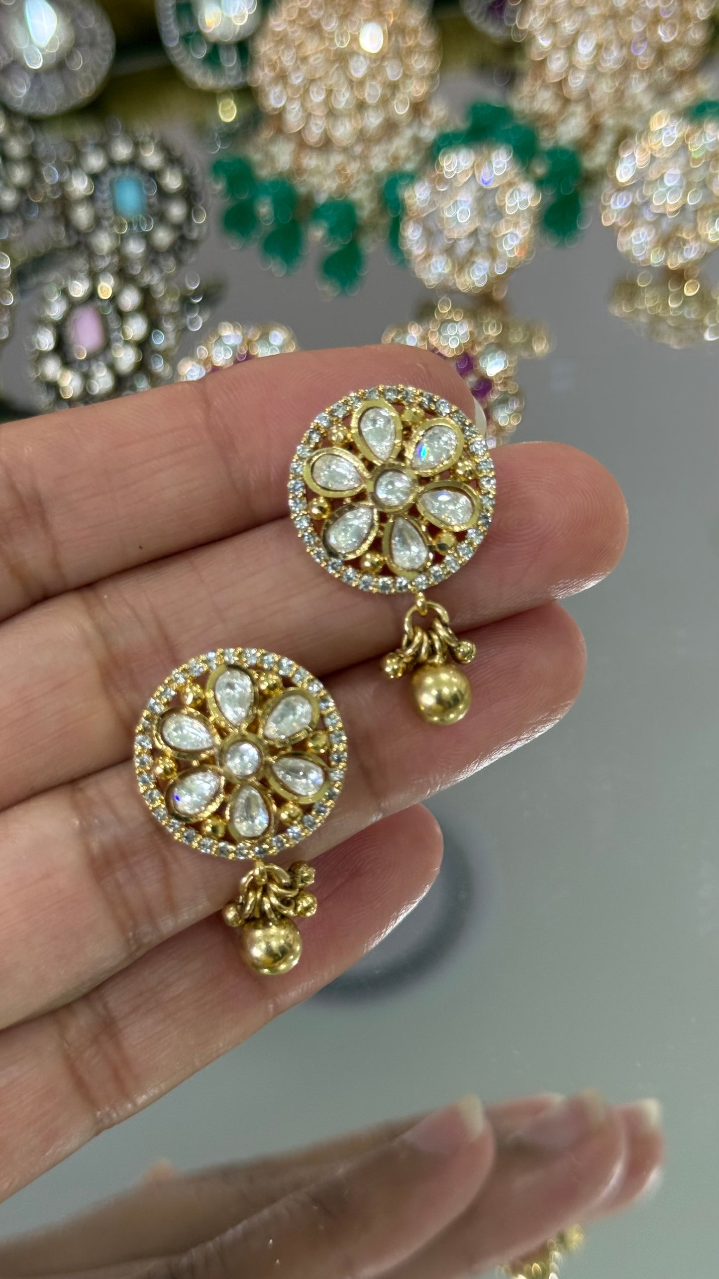 Gold plated stud earrings