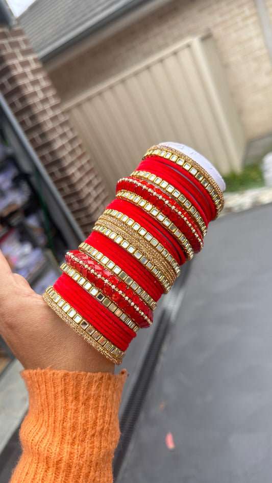 red Bangles metal bangles