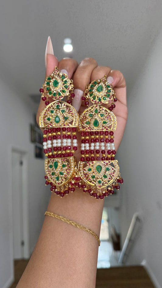Real Jadau Gold Plated Earrings –  Real Gold Look