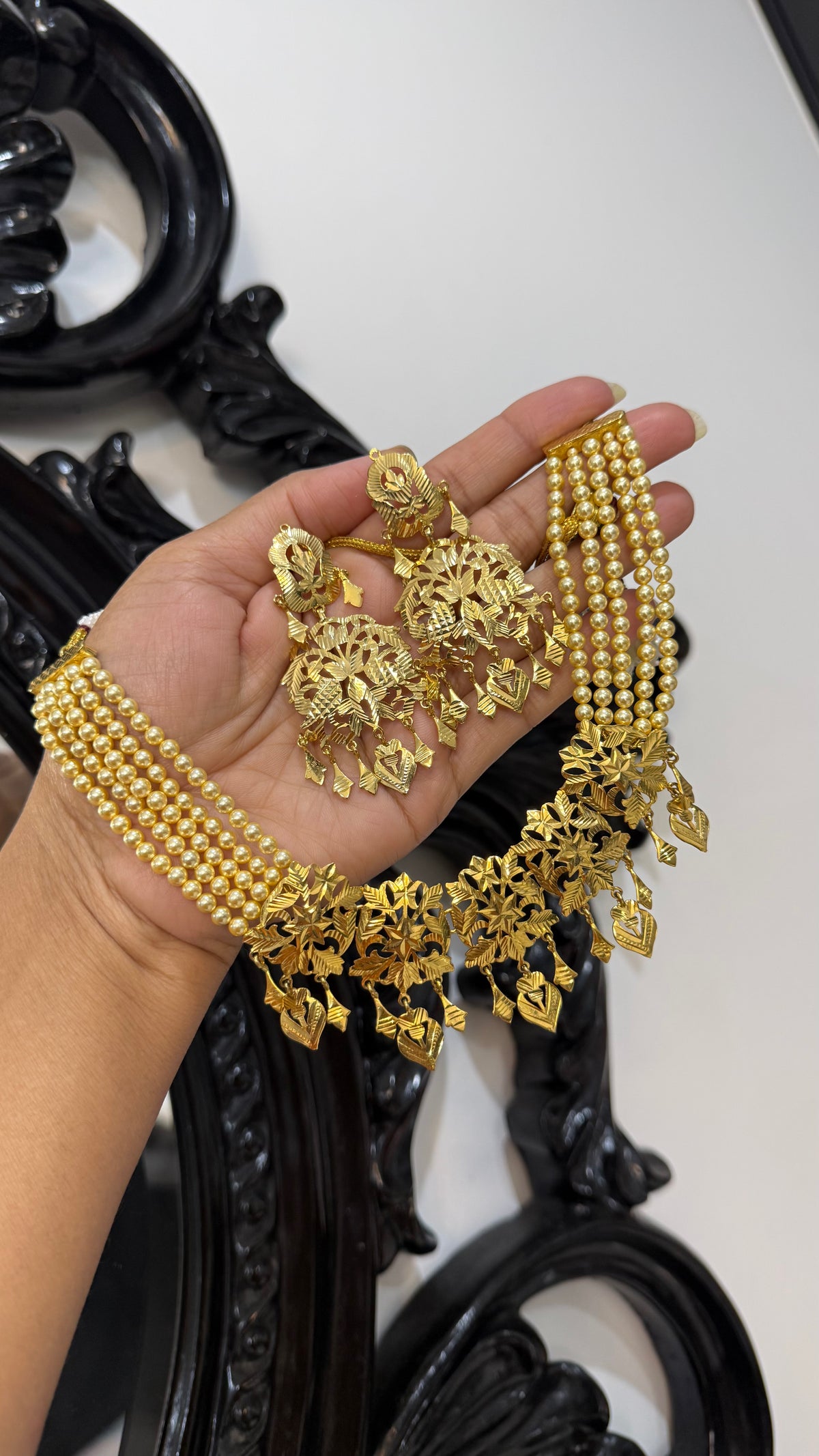 Gold plated necklace set Sandookh collection