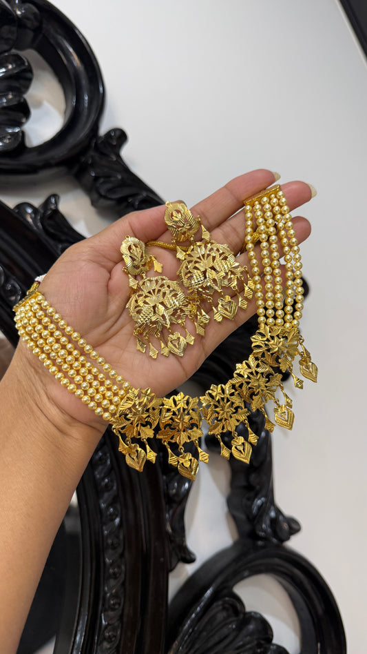 Gold plated necklace set Sandookh collection
