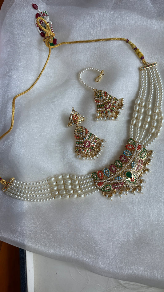 Real jadau gold plated necklace