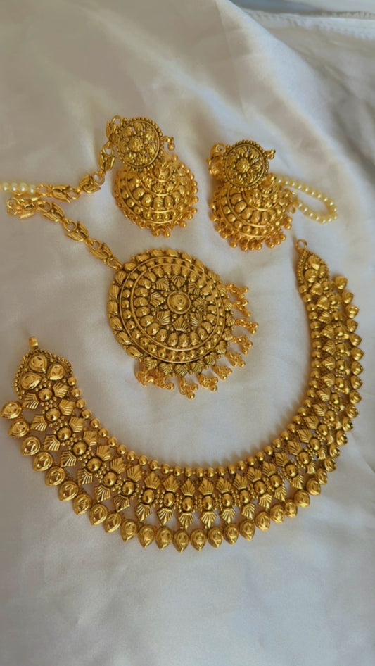 Gold plated necklace set sandookh collection