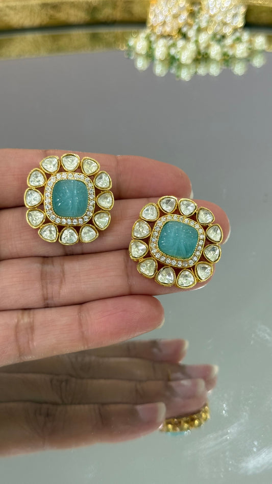 Gold plated stud earrings
