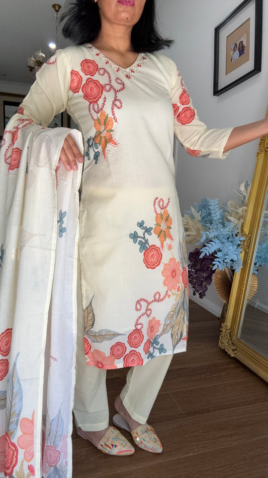 mal cotton  suit with palazo and dupatta summer wear