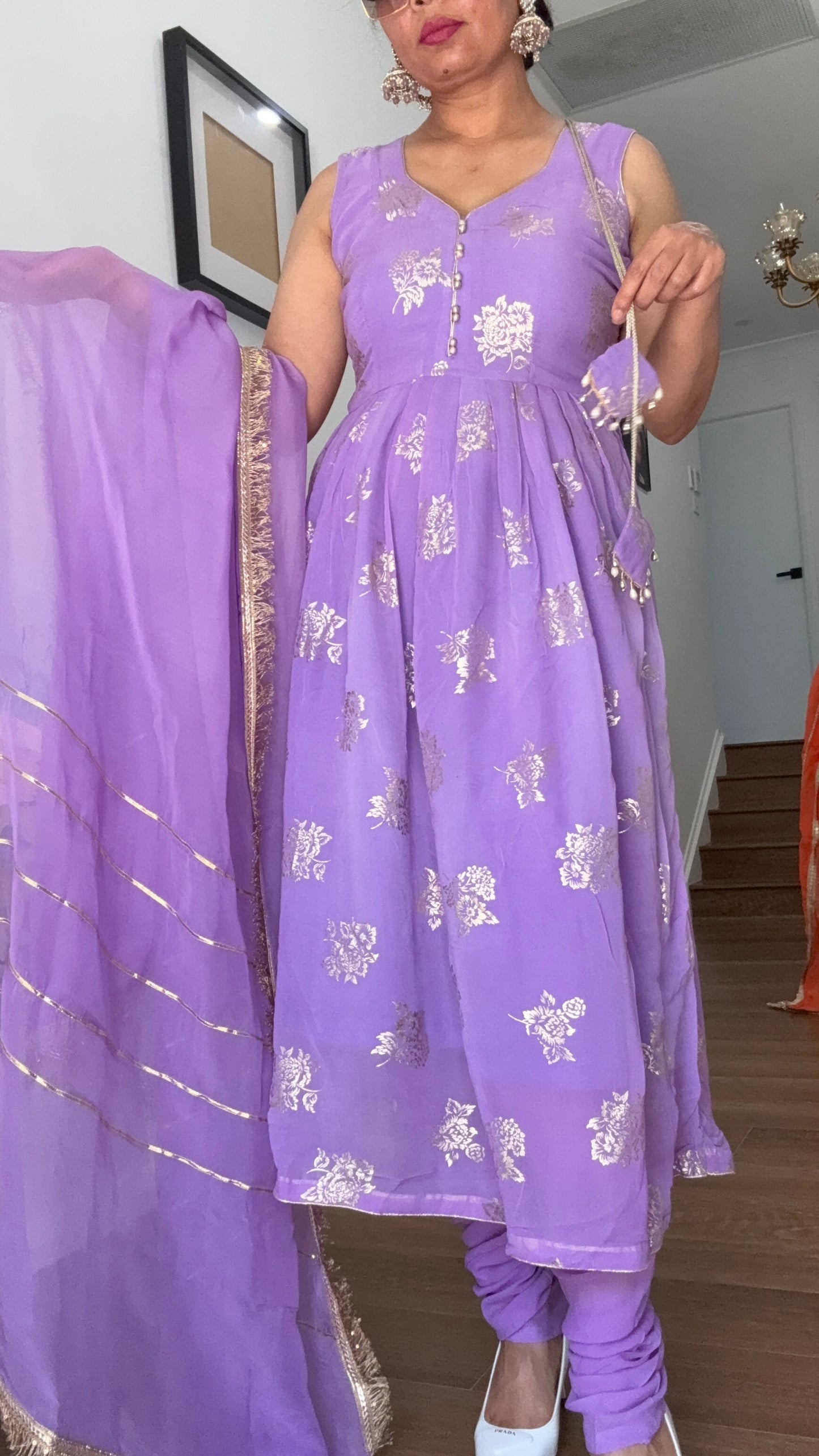 Anarklai with dupatta Indian outfit