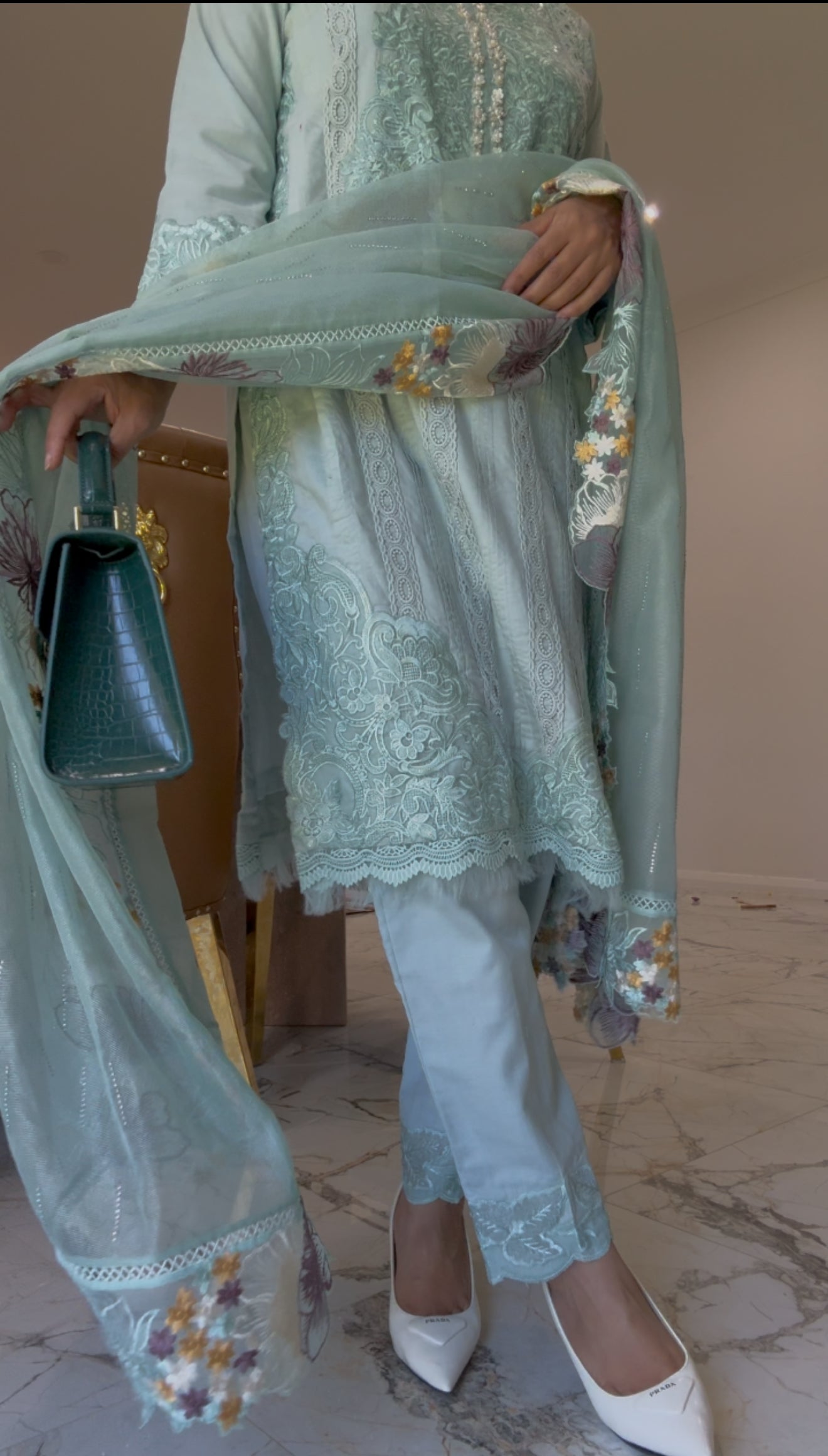 Pakistani pant palazo with dupatta pure cotton suit