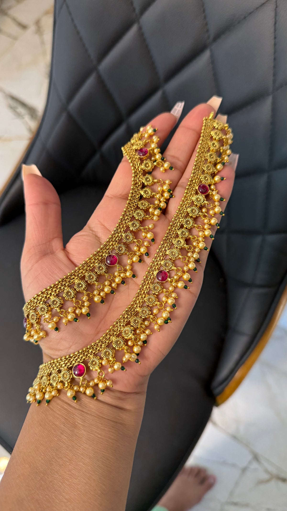 1g Gold plated anklets Sandookh collection