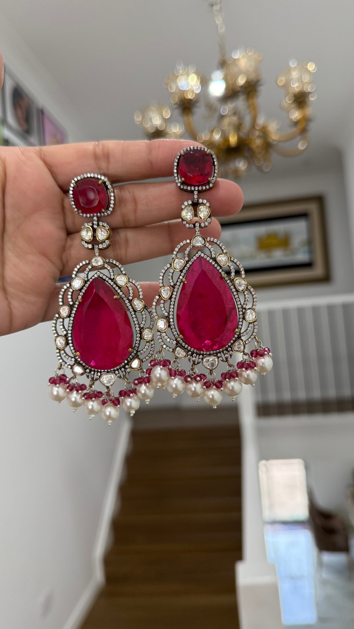 Designer Kundan Earrings Inspired by Bollywood Fashion