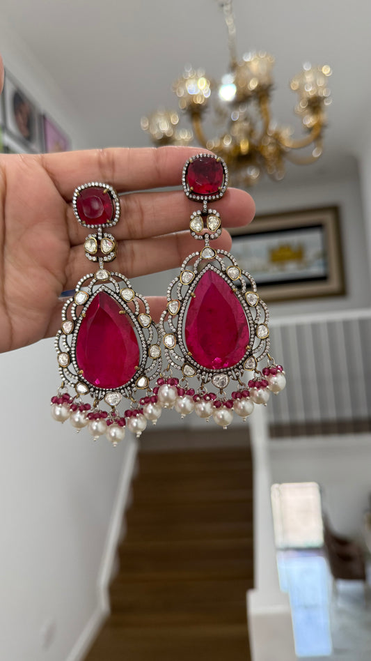 Designer Kundan Earrings Inspired by Bollywood Fashion
