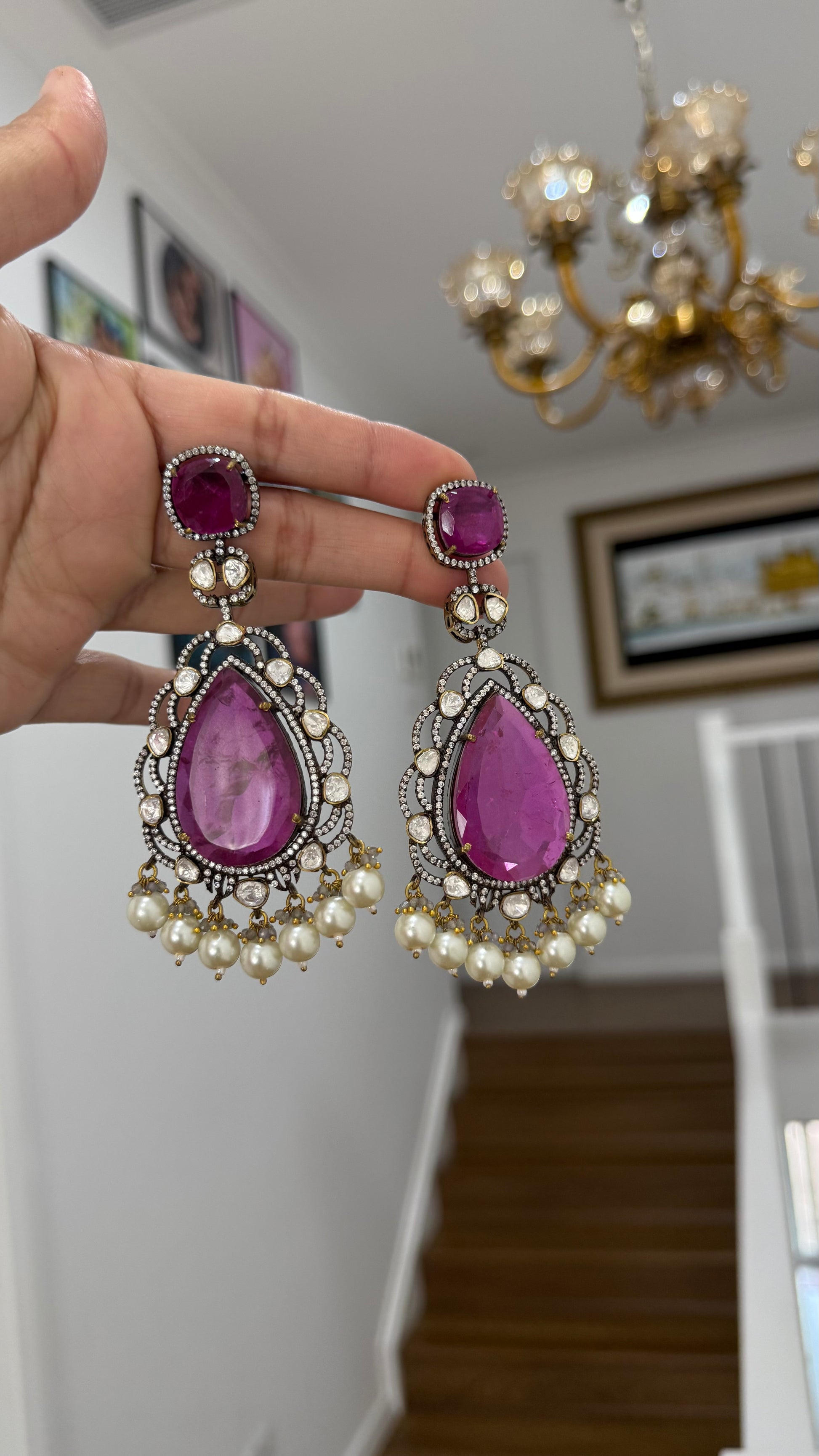 Designer Kundan Earrings Inspired by Bollywood Fashion