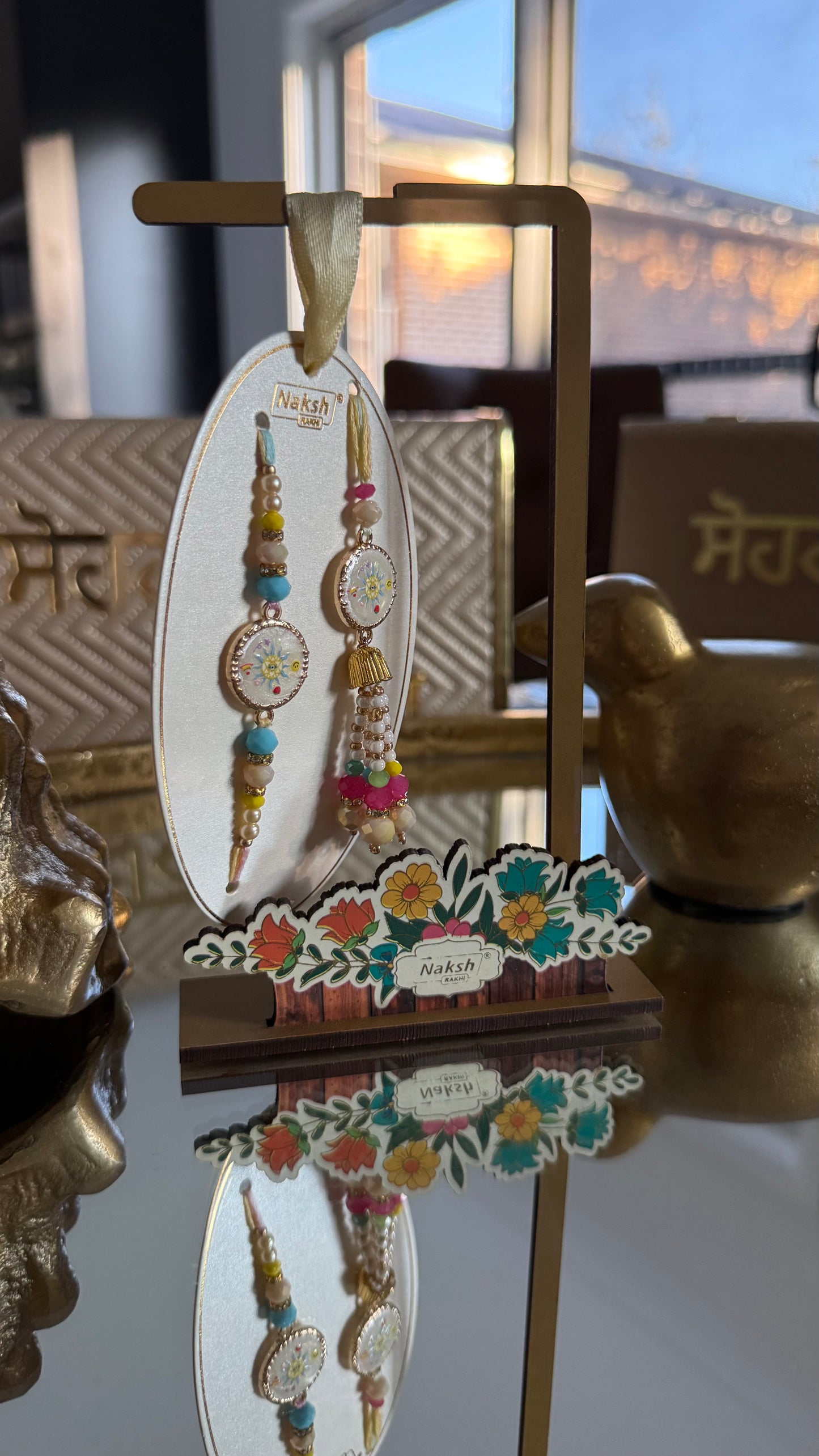 Designer Rakhi and Lumba set for Bhai and Bhabi