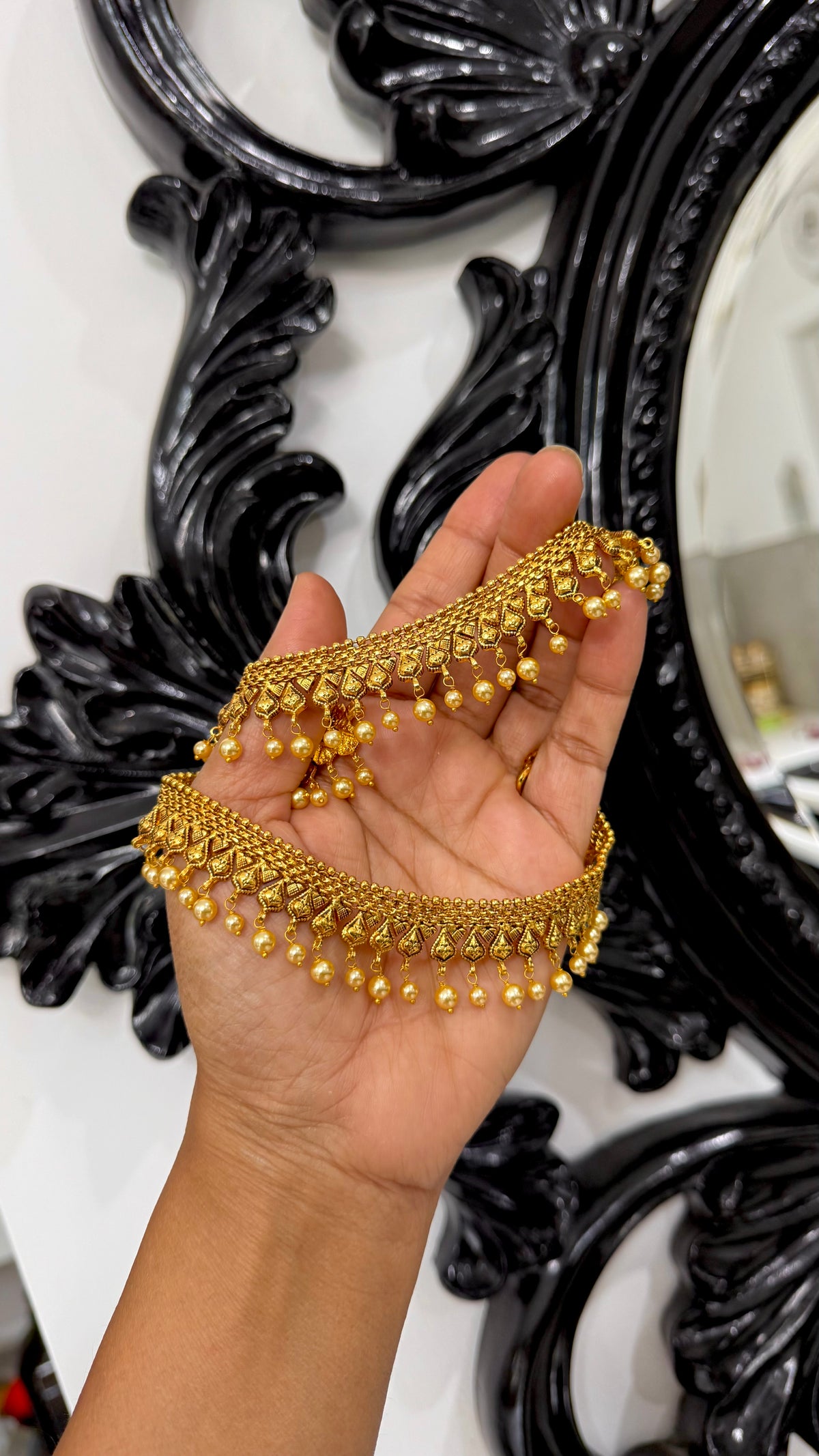 Gold plated anklets Sandookh collection