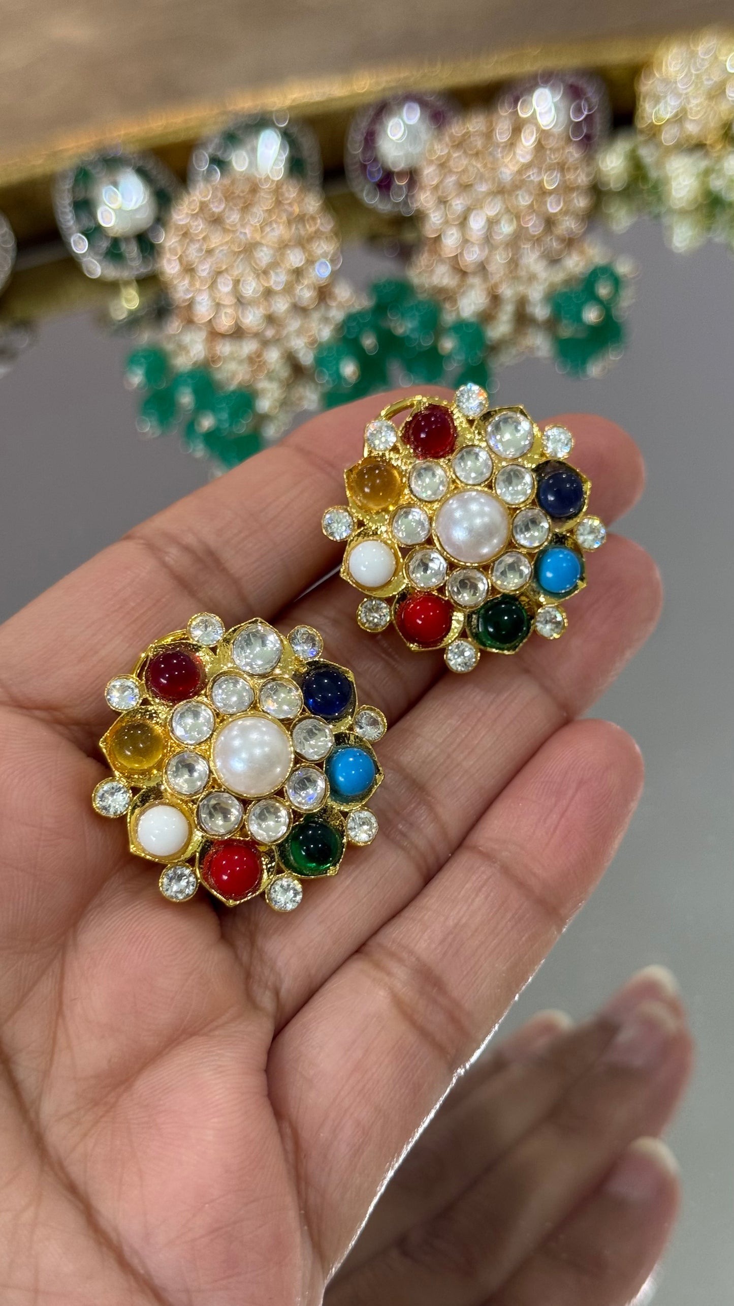 Gold plated stud earrings