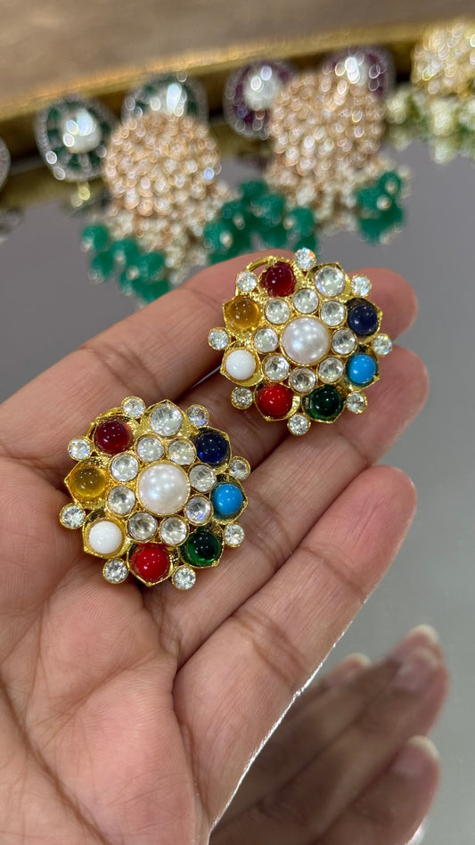 Gold plated stud earrings