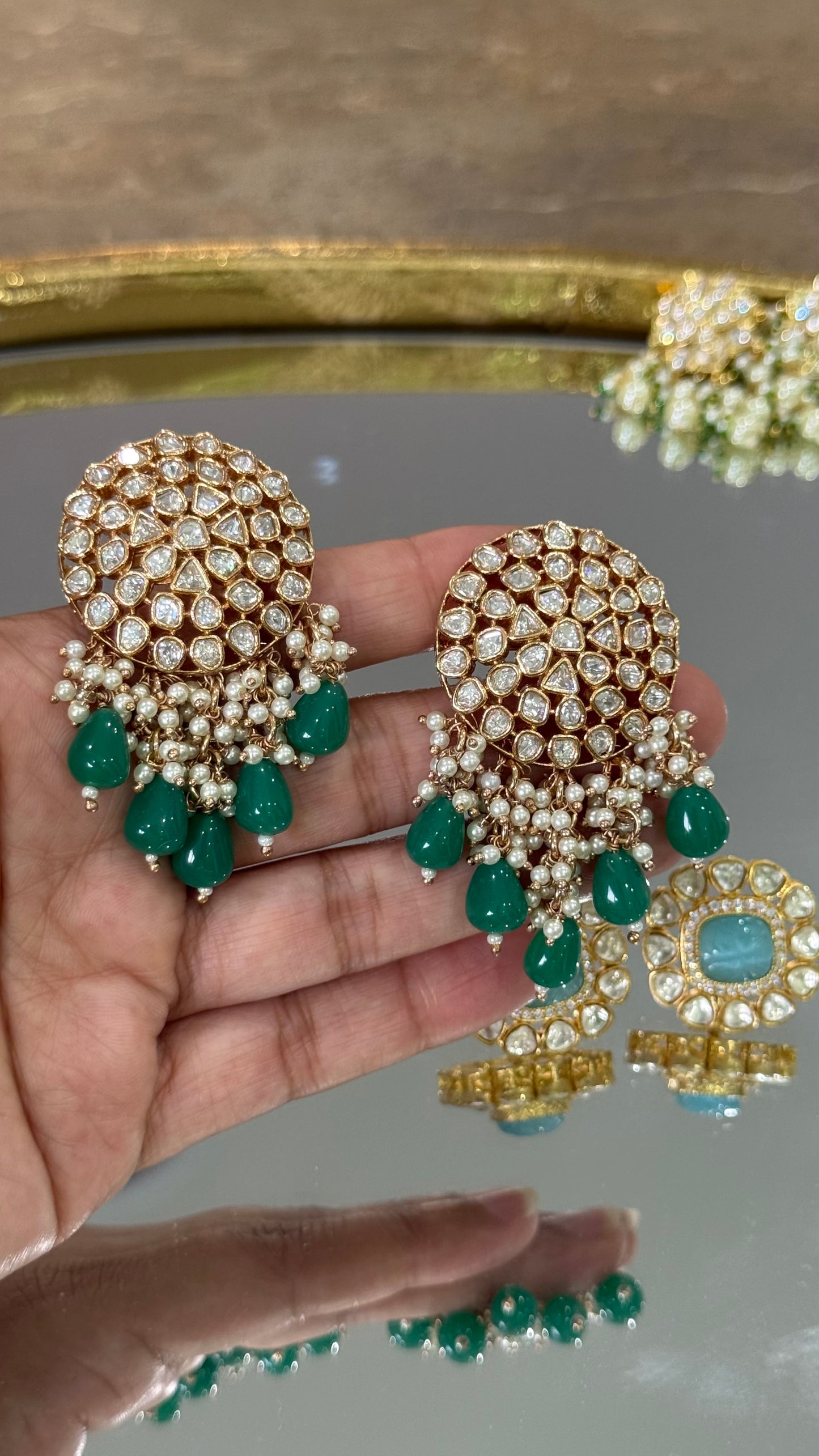 Gold plated stud earrings