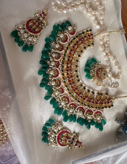 Pachi kundan bridal necklace