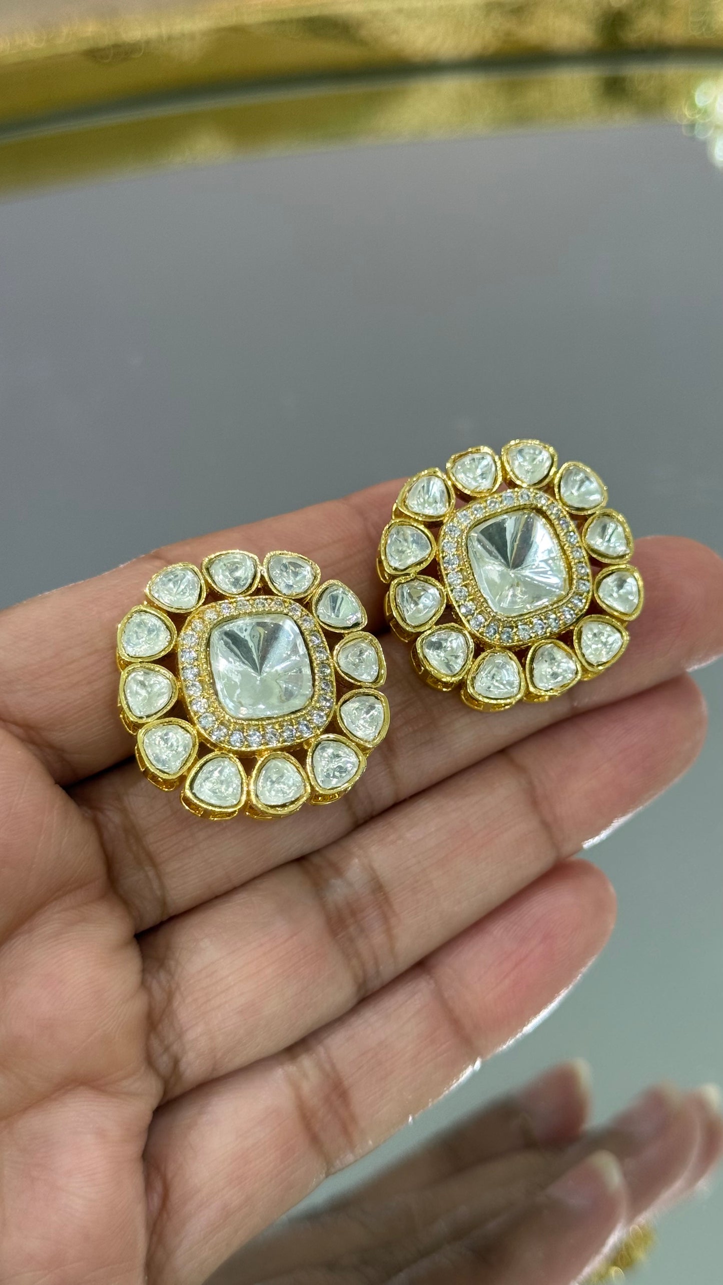 Gold plated stud earrings