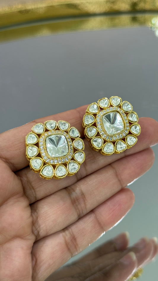 Gold plated stud earrings