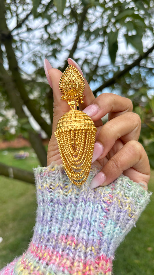 Gold look jhumka earrings