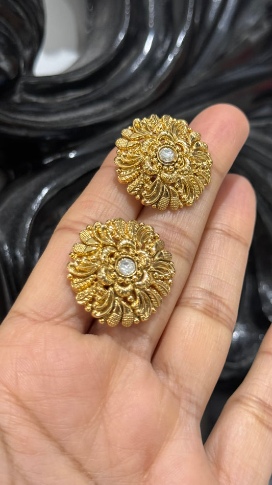 Gold plated stud earrings