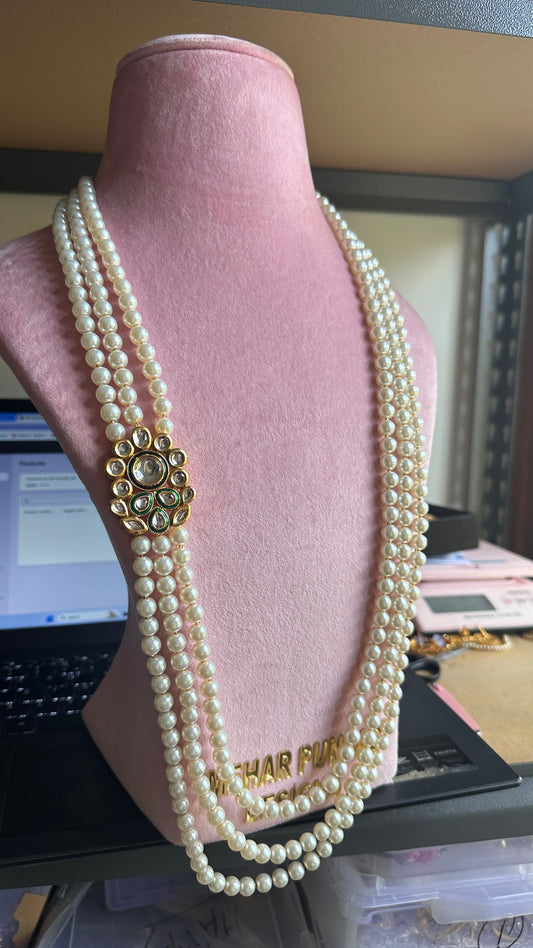 pearl mala for groom, indian wedding mens necklace, or can be used for women