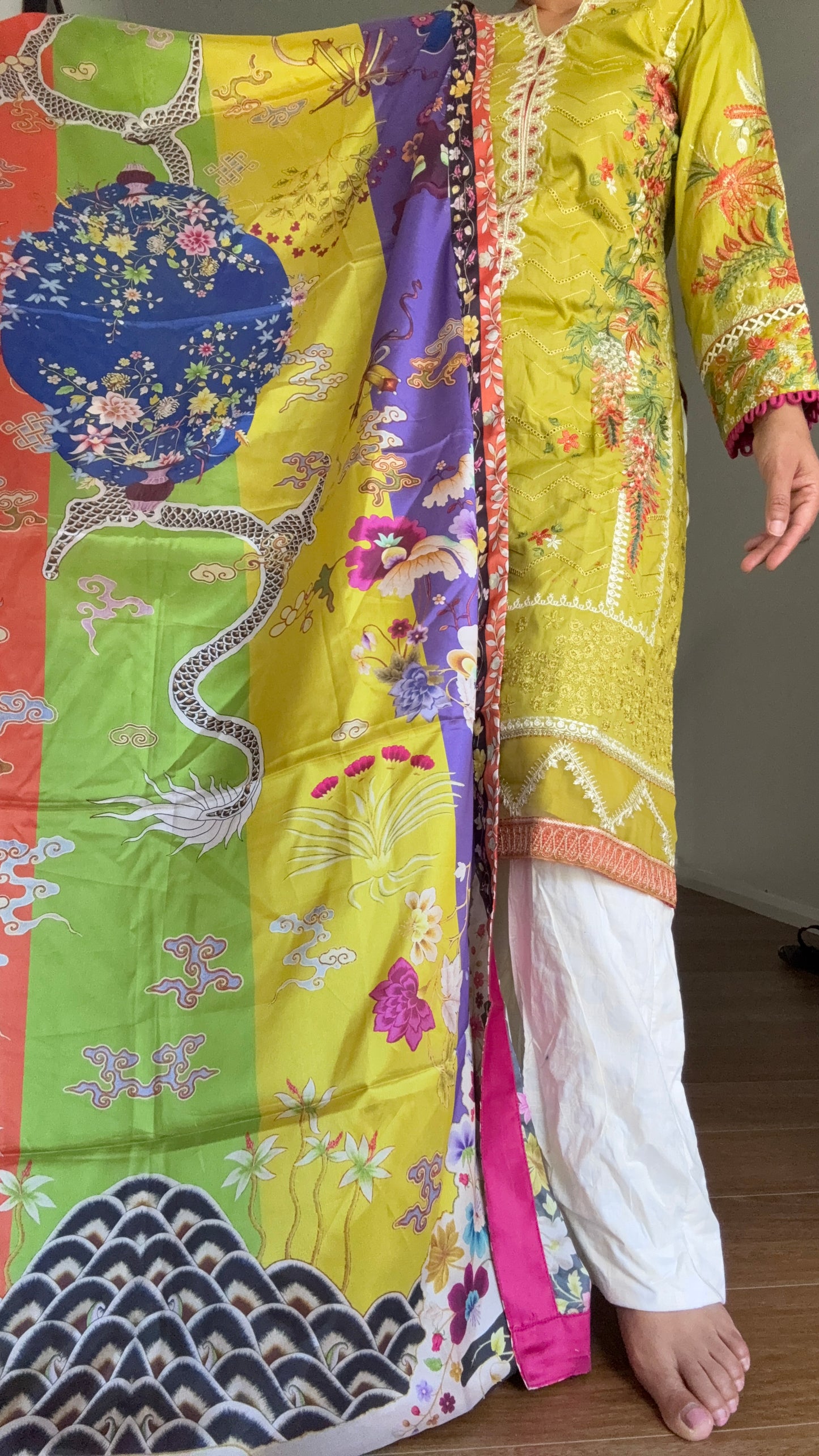 Pakistani pant palazo with dupatta pure cotton suit