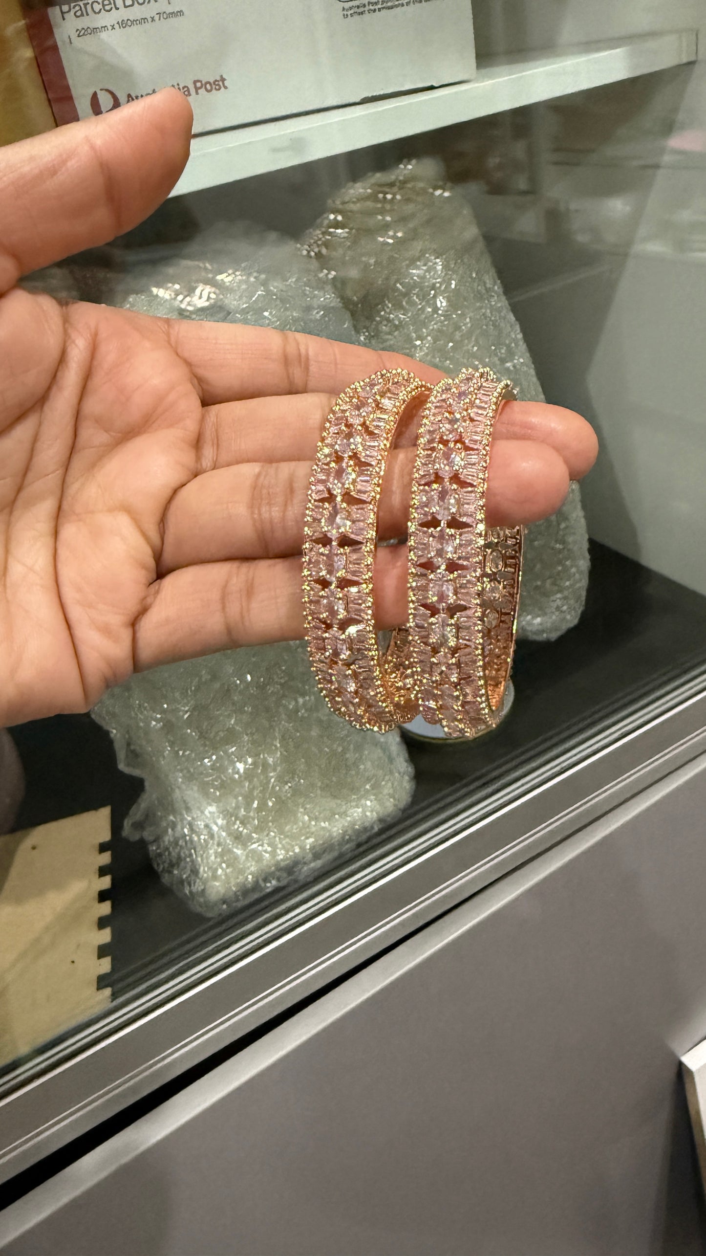 American Diamond rose gold kangan