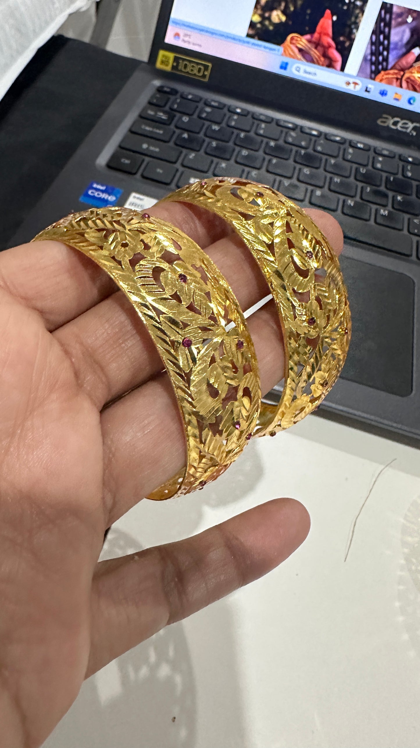 Gold plated kangan sandookh collection